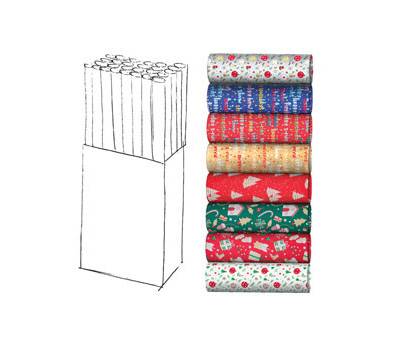 Rotolo carta regalo riciclata fantasie natale 70cmx200m fantasie assortite - 3287
