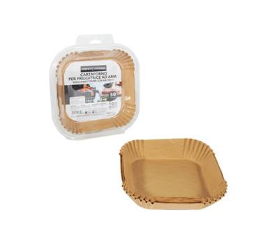 Vaschette cartaforno per friggitrice ad aria in astuccio 16 x 16 x 4,5 cm - 3431