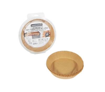 Vaschette cartaforno per friggitrice ad aria in astuccio diametro 16 cm avana - 3424