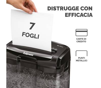 Distruggidocumenti M 7 cm a frammenti nero Fellowes 4701801 - 1360 - 2