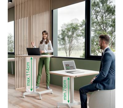 Scrivania Compatta pneumatica Sit Stand mobile 80 x 60 x 75 cm bianco - 1041 - 6 Scrivania Compatta pneumatica Sit Stand mobile 80 x 60 x 75 cm bianco - 1041 - 6