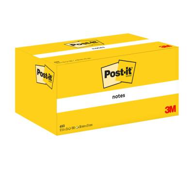 Blocco foglietti - 653 - giallo Canary - 38 x 51 mm - 100 fogli - conf. 12 pezzi - Post-it - 7100296172 - 4064035092290 - DMwebShop - 1