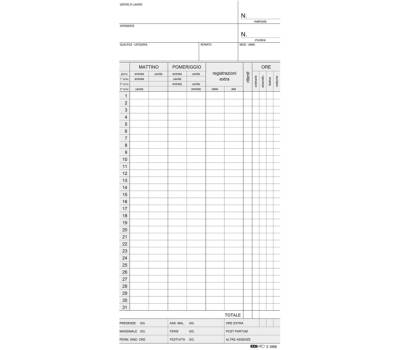 Schede orologio mensili - 22 x 10 cm - giallo - conf. 100 pezzi - Edipro - E3866GI - CONFE3866PZ1000 - DMwebShop - 1