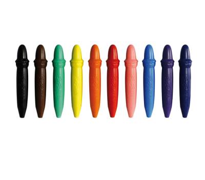 Pastelli cera super lunghezza 7,5 mm con diametro 11 mm colori assortiti astuccio 10 superpastelloni Giotto F477900 - 1307 - 1