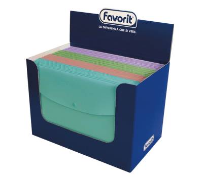 Buste con bottone Pastel - PPL - A4 - colori assortiti - conf. 30 pezzi - Favorit - 400116128 - 8006779023730 - DMwebShop - 1