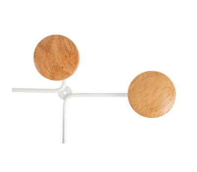 Appendiabiti da muro - 6 posti - 12 x 28 x 7 cm - metallo-legno - bianco - Alba - PMSIXBC - 3129710016228 - DMwebShop - 1