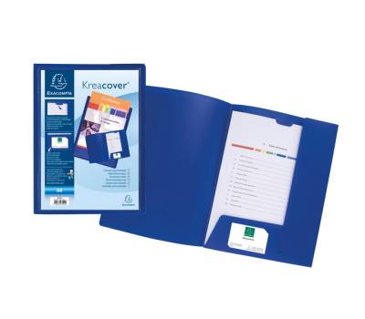 Cartella di presentazione Kreacover - in PP - 2 alette - blu - A4 - Exacompta - 43502E - 3130630435020 - DMwebShop - 1
