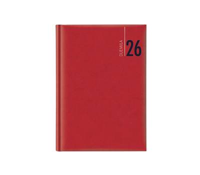 Agenda giornaliera 2026 copertina in carta imbottita 14,5 x 20,5 cm rosso - 3576