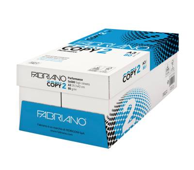 Carta Copy 2 A3,80 gr bianco confezione 500 fogli Fabriano - 2296 - 1