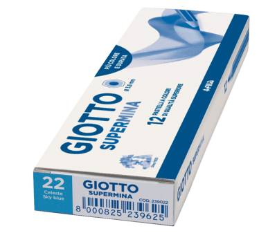 Pastello Supermina - mina 3,8 mm - celeste 22 - conf. 12 pezzi - Giotto - 23902200 - 8000825239229 - DMwebShop - 1