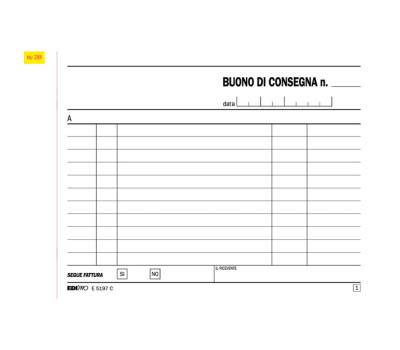 Blocco buoni di consegna - 50-50 fogli autoricalcanti - 12 x 17,5 cm - Edipro - E5197C - 8023328519711 - DMwebShop - 1 Blocco buoni di consegna - 50-50 fogli autoricalcanti - 12 x 17,5 cm - Edipro - E5197C - 8023328519711 - DMwebShop - 1