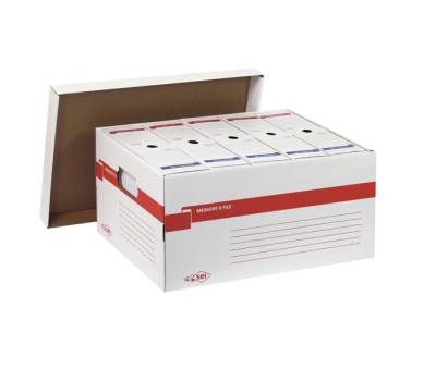 Scatola archivio Memory x File - con coperchio - dorso 27,5 cm - 37 x 27 x 52 cm - bianco - Sei Rota - 673200 - 8004972022406 - DMwebShop - 1
