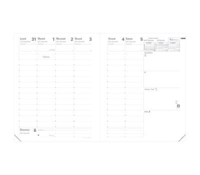 Agenda settimanale Presidente 2026 copertina Impala 21 x 27 cm nero - 2302 - 1