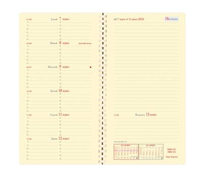 Agenda settimanale Italnote S 2026 con spirale copertina Impala 8,8 x 17 cm nero - 2321 - 1