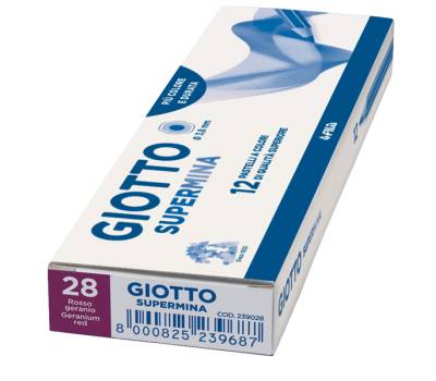 Pastello Supermina - mina 3,8 mm - rosso geraneo 28 - conf. 12 pezzi - Giotto - 239028 - 8000825045356 - DMwebShop - 1