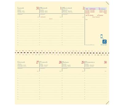 Agenda settimanale Planital 2026 con spirale copertina Impala 8,8 x 17 cm nero - 3518 - 1
