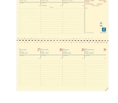 Agenda settimanale Planital 2026 con spirale copertina Impala 8,8 x 17 cm nero - 3518 - 2