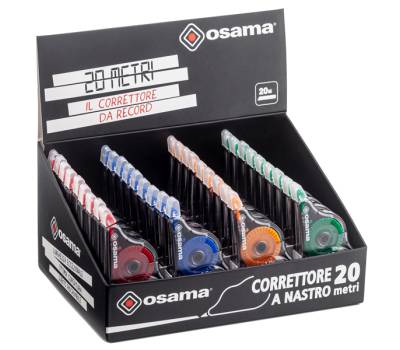 Correttore a nastro 20 Metri - 5 mm x 20 mt - involucro colori assortiti - Osama - OW 10148 - 8007404242212 - DMwebShop - 1 Correttore a nastro 20 Metri - 5 mm x 20 mt - involucro colori assortiti - Osama - OW 10148 - 8007404242212 - DMwebShop - 1