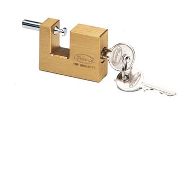 Lucchetto corazzato per saracinesca - ottone massiccio - 7,7 x 5 x 1,6 cm - oro - Metalplus - PT2860 - 3000004157097 - DMwebShop - 1