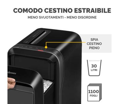 Distruggidocumenti LX-221 - a microframmenti - nero - Fellowes - 5050401 - 50043859751551 - DMwebShop - 4