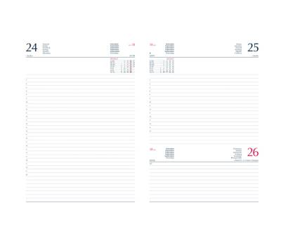 Agenda giornaliera 2026 copertina in carta imbottita 14,5 x 20,5 cm blu - 3590 - 1
