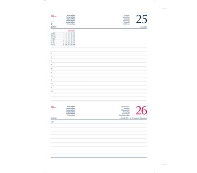 Agenda giornaliera 2026 copertina in carta imbottita 14,5 x 20,5 cm blu - 3590 - 2