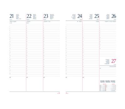 Agenda settimanale 2026 copertina in carta imbottita 17 x 24 cm blu - 3635 - 1