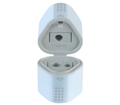 Temperamatite Grip 2001 con contenitore - 3 fori - sky blue - con doppio serbatoio - Faber Castell - 183874 - 4005401838746 - DMwebShop - 1