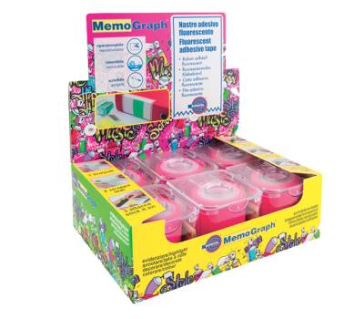 Nastro adesivo Memograph con dispenser - 50 mm x 10 mt - rosa - conf. 6 pezzi - Eurocel - 021200632 - 8001814192471 - DMwebShop - 1