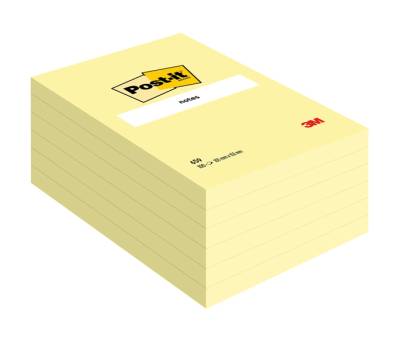 Blocco foglietti - giallo Canary - 102 x 152 mm - 100 fogli - conf. 6 pezzi - Post-it - 7100172752 - 4024526003303 - DMwebShop - 1