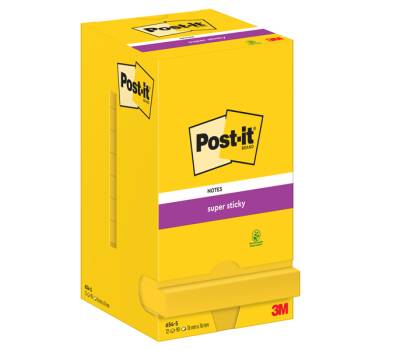 Blocco foglietti Super Sticky - 654-S - giallo oro - 76 x 76 mm - 90 fogli - conf. 12 pezzi - Post-it - 7100290189 - 4001895877124 - DMwebShop - 1