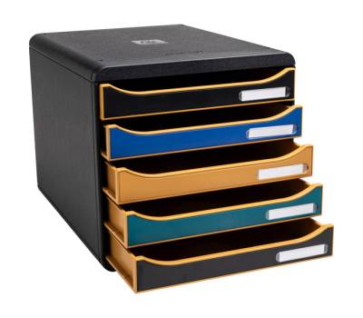 Cassettiera Big Box Plus NeoDeco - 5 cassetti - 34,7 x 27,8 x 26,7 cm - multicolore - Exacompta - 309505D - 9002493095052 - DMwebShop - 1