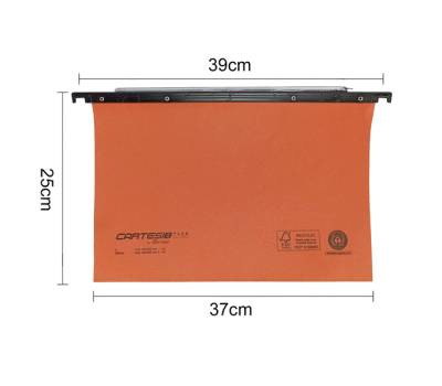 Cartella sospesa Cartesio Plus cassetto interasse 39 cm fondo U 37 x 25 cm arancio - 8635 - 1