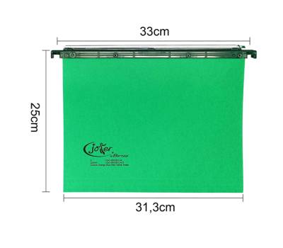 Cartella sospesa Joker cassetto interasse 33 cm fondo V 31,3 x 25 cm verde - 8651 - 1