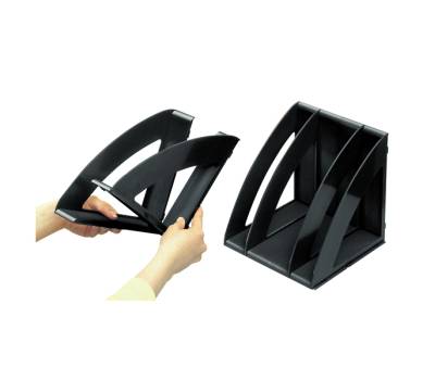 Portariviste modulare 6 divisori regolabili 30 x 22 x 22 cm nero - 9166 - 1