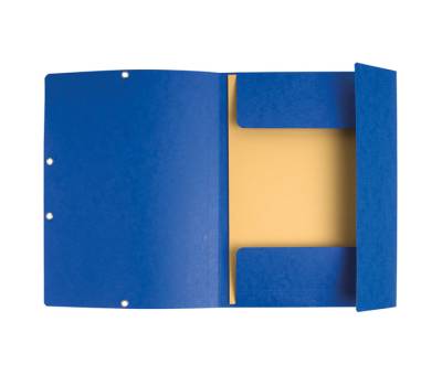 Cartellina con elastico - cartoncino lustre' - 3 lembi - 400 gr - 24 x 32 cm - blu - conf. 25 pezzi - Exacompta - 55502E - 3130630555025 - DMwebShop - 1