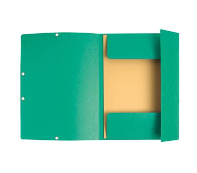 Cartellina con elastico - cartoncino lustre' - 3 lembi - 400 gr - 24 x 32 cm - verde - conf. 25 pezzi - Exacompta - 55503E - 3130630555032 - DMwebShop - 1