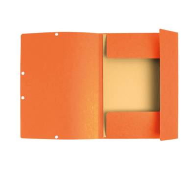 Cartellina con elastico - cartoncino lustre' - 3 lembi - 400 gr - 24 x 32 cm - arancio - conf. 25 pezzi - Exacompta - 55504E - 3130630555049 - DMwebShop - 1