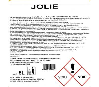 Detergente per pavimenti Jolie - floreale-speziato - tanica da 5 lt - Alca - ALC486 - 8032937573359 - DMwebShop - 1 Detergente per pavimenti Jolie - floreale-speziato - tanica da 5 lt - Alca - ALC486 - 8032937573359 - DMwebShop - 1