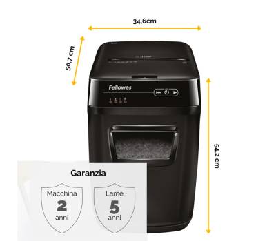 Distruggidocumenti AutoMax 130C - a frammenti - 32 lt - Fellowes - 4680102-99 - 43859683741 - DMwebShop - 5 Distruggidocumenti AutoMax 130C - a frammenti - 32 lt - Fellowes - 4680102-99 - 43859683741 - DMwebShop - 5