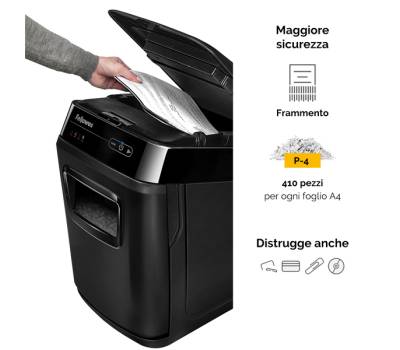 Distruggidocumenti AutoMax 200C - a frammenti - 32 lt - Fellowes - 4653602-99 - 10043859676122 - DMwebShop - 4