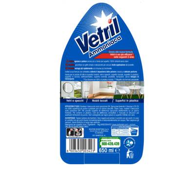 Vetril vetri e multiuso - con ammoniaca - trigger da 650 ml - M2306 - 8003650021823 - DMwebShop - 1