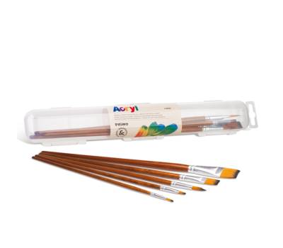 Portapennelli in PPL pelo sintetico astuccio 5 pennelli assortiti - 9654 - 1 Portapennelli in PPL pelo sintetico astuccio 5 pennelli assortiti - 9654 - 1