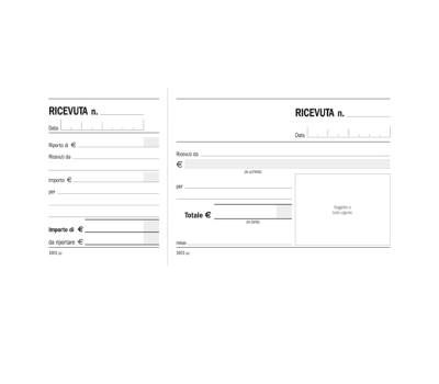 Blocco ricevute generiche madre figlia - 100 pagine - 10 x 21,5 cm - conf. 5 pezzi - Data Ufficio - DU160100000 - 90873A - DMwebShop - 1