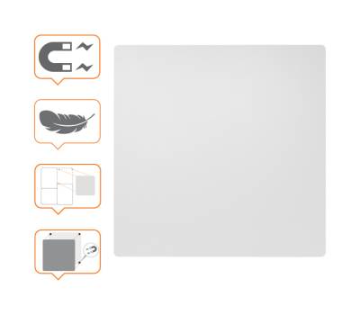 Lavagna magnetica modulare senza cornice 45 x 45 cm acciaio bianco - 12029 - 1