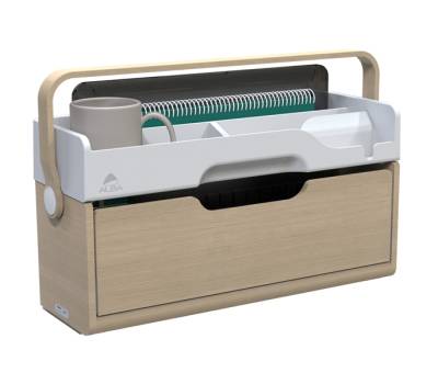 Organizer portatile da scrivania Ergobox S - 42,5 x 23 x 15 cm - legno-PET-ABS - legno-bianco-grigio - Alba - DKBOX - 3129710017713 - DMwebShop - 4