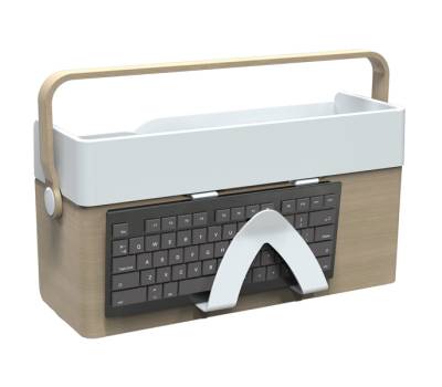 Organizer portatile da scrivania Ergobox S - 42,5 x 23 x 15 cm - legno-PET-ABS - legno-bianco-grigio - Alba - DKBOX - 3129710017713 - DMwebShop - 5