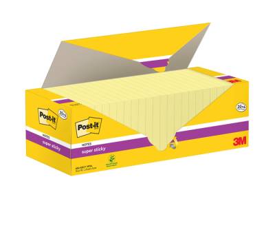 Blocco foglietti Super Sticky - 654-SSCY-VP24 - 76 x 76 mm - giallo Canary - 90 fogli - conf. 24 blocchi - Post-it - 7100236613 - 4054596855977 - DMwebShop - 1