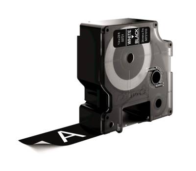 Nastro D1 standard 537210,24 mm x 7 mt PL bianco nero - 10934 - 1