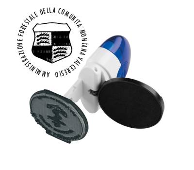 Timbro Pocket Stamp R40 diametro 40 mm 5 righe autoinchiostrante blu Colop POCKET R40 BLU - 10482 - 1